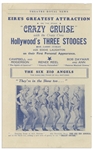 Dublin's ''Theatre Royal News'' Playbill Advertising ''Hollywood's Three Stooges'' on Its Cover, for Their 26 June 1939 Debut Show -- 4pp. Including Covers Measures 5.5'' x 8.75'' Folded -- Very Good
